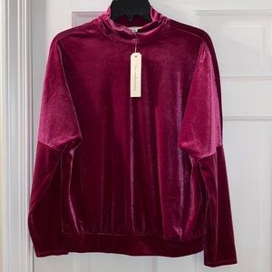 Love and promises size medium velour top nwt